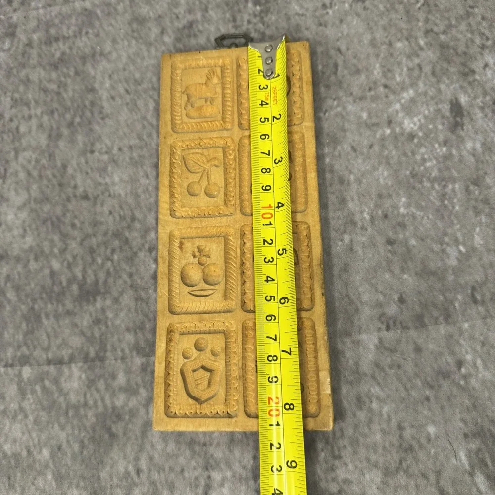 Vintage German Hand Carved Springerle Speculaas Wooden Cookie Mold Press 8 Panel